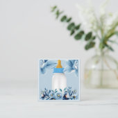 Baby shower - Baby Fles- Flowers Informatiekaartje (Staand voorkant)