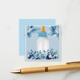 Baby shower - Baby Fles- Flowers Informatiekaartje