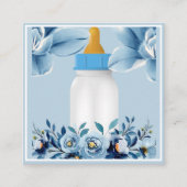 Baby shower - Baby Fles- Flowers Informatiekaartje (Voorkant)