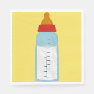 Baby shower- Baby flesje op gele luis Servet