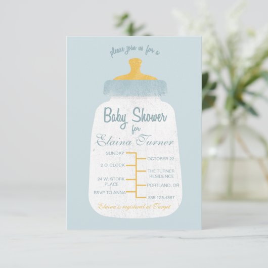baby shower Baby flesopening Kaart (Staand voorkant)