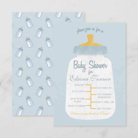 baby shower Baby flesopening Kaart (Voorkant / Achterkant)