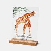 Baby shower baby giraffe acryl bord (Hoek)
