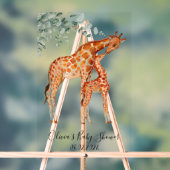 Baby shower baby giraffe acryl bord (Neutraal)