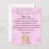 Baby shower Baby Girl Briefkaart (Voorkant / Achterkant)
