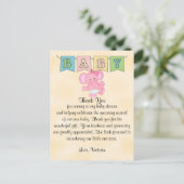 Baby shower Baby Girl Elephant Briefkaart (Staand voorkant)