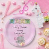 baby shower Baby Girl Hippo Papieren Bordje (Feest)
