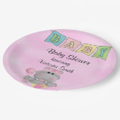 baby shower Baby Girl Hippo Papieren Bordje (Gekanteld)