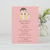 Baby shower Baby Girl Penguin Kaart (Staand voorkant)