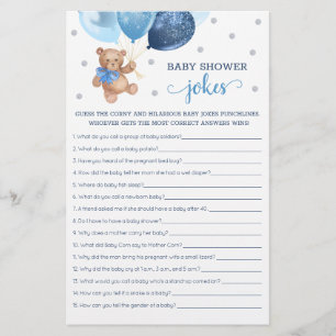 Baby shower Baby grappen spel Teddy Bear Blauw