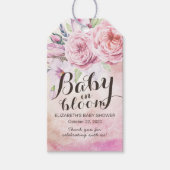 Baby shower Baby in Bloom Bohemian Flowers Feather Cadeaulabel (Voorkant)