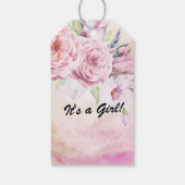 Baby shower Baby in Bloom Bohemian Flowers Feather Cadeaulabel (Achterkant)