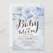 Baby shower Baby in Bloom Bohemian Flowers Feather Kaart (Voorkant)