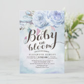 Baby shower Baby in Bloom Bohemian Flowers Feather Kaart (Staand voorkant)