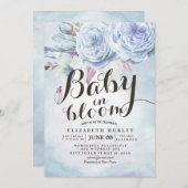 Baby shower Baby in Bloom Bohemian Flowers Feather Kaart (Voorkant / Achterkant)