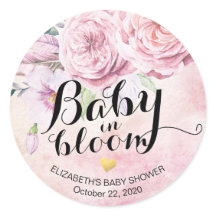 Baby shower Baby in Bloom Boho Flowers & Feathers