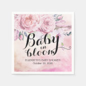 Baby shower Baby in Bloom Boho Flowers & Feathers Servet (Voorkant)