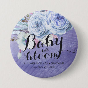 Baby shower Baby in Bloom Boho Flowers Ronde Button 7,6 Cm