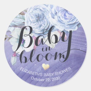 Baby shower Baby in Bloom Boho Flowers Ronde Sticker