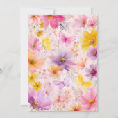 Baby shower Baby in Bloom Butterfly Roze Paarse Kaart (Achterkant)