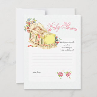  Baby shower Baby in Wieg Advice Kaart