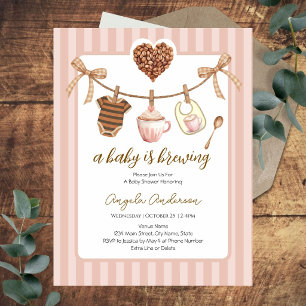 Baby Shower Baby is Brewing Klerenlijn Kaart