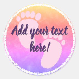 Baby shower Baby Kleurrijke Waterverf Custom Ronde Sticker