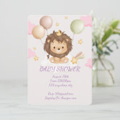 BABY SHOWER BABY LION UITNODIGING (Staand voorkant)