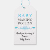 Baby shower Baby Making Potion Sky Blue Dank u Cadeaulabel (Voorkant)