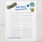 Baby shower Baby Naam Game Baby Boy Trendy Fun (Voorkant)