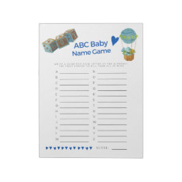Baby shower Baby Naam Game Baby Boy Trendy Fun Notitieblok