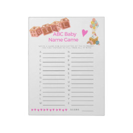 Baby Shower Baby Naam Spel Baby Meisje Notitieblok