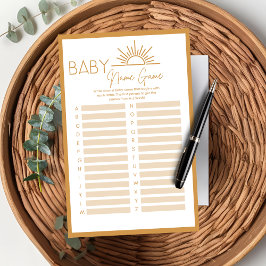 Baby shower Baby Naam Spel Sunshine Boho