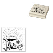 Baby shower - Baby onder paddestoel Rubberstempel (Gestempeld)