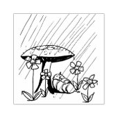 Baby shower - Baby onder paddestoel Rubberstempel (Afrduk)