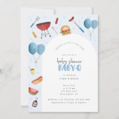 Baby shower Baby-Q (BBQ) voor de Uitnodiging van d (Voorkant)
