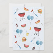 Baby shower Baby-Q (BBQ) voor de Uitnodiging van d (Achterkant)