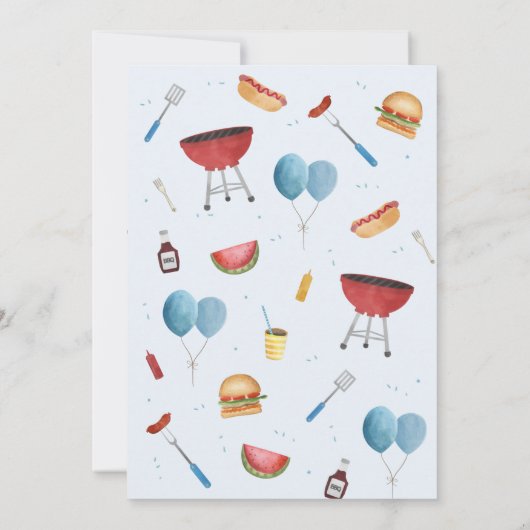 Baby shower Baby-Q (BBQ) voor de Uitnodiging van d (Achterkant)