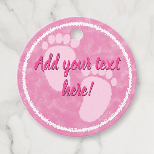 Baby shower Baby Roze Waterverf Custom Bedankjes Labels (Voorkant)