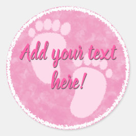 Baby shower Baby Roze Waterverf Custom Ronde Sticker
