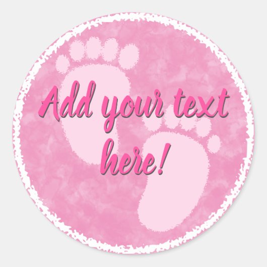 Baby shower Baby Roze Waterverf Custom Ronde Sticker (Voorkant)