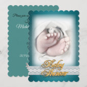 Baby shower baby schets kaart (Voorkant / Achterkant)