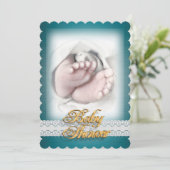 Baby shower baby schets kaart (Staand voorkant)