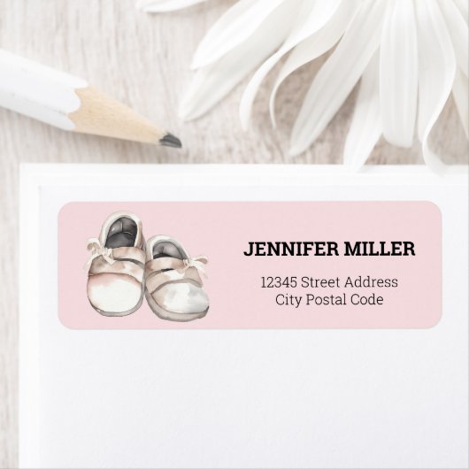 Baby shower baby schoenen etiket (Insitu)