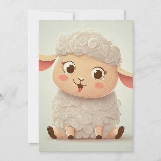 Baby shower Baby Sheep Blank Kaart (Voorkant)