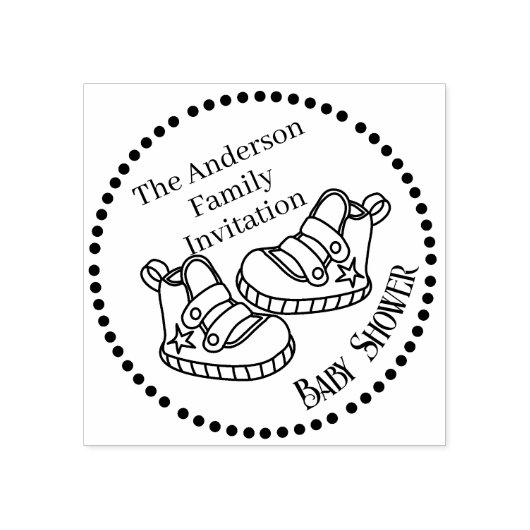Baby shower Baby Shoe Rubber Stamp Rubberstempel (Afrduk)