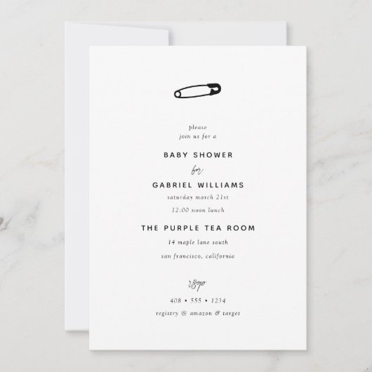 Baby Shower | Baby veiligheidsplak Kaart (Voorkant)