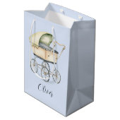 Baby shower baby-vervoer medium cadeauzakje (Achterkant Gekanteld)