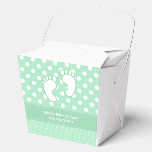 Baby shower Baby Voeten Polka Dot Bedankdoosjes (Voorkant)