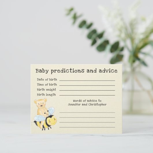 Baby shower Baby Voorspellingen en adviezen Briefkaart (Staand voorkant)